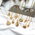 Shangjie OEM ODM COLLARES DE ORO 45cm 6g Collar de conchas de marco Boho Joyería Collares de concha de oro